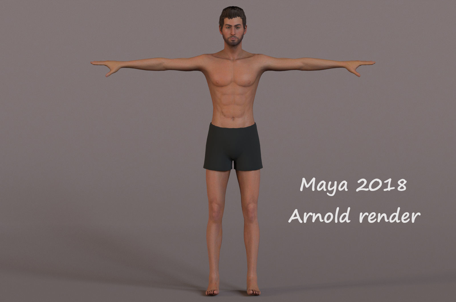 Male Base Rig  Low-poly 3D model_12
