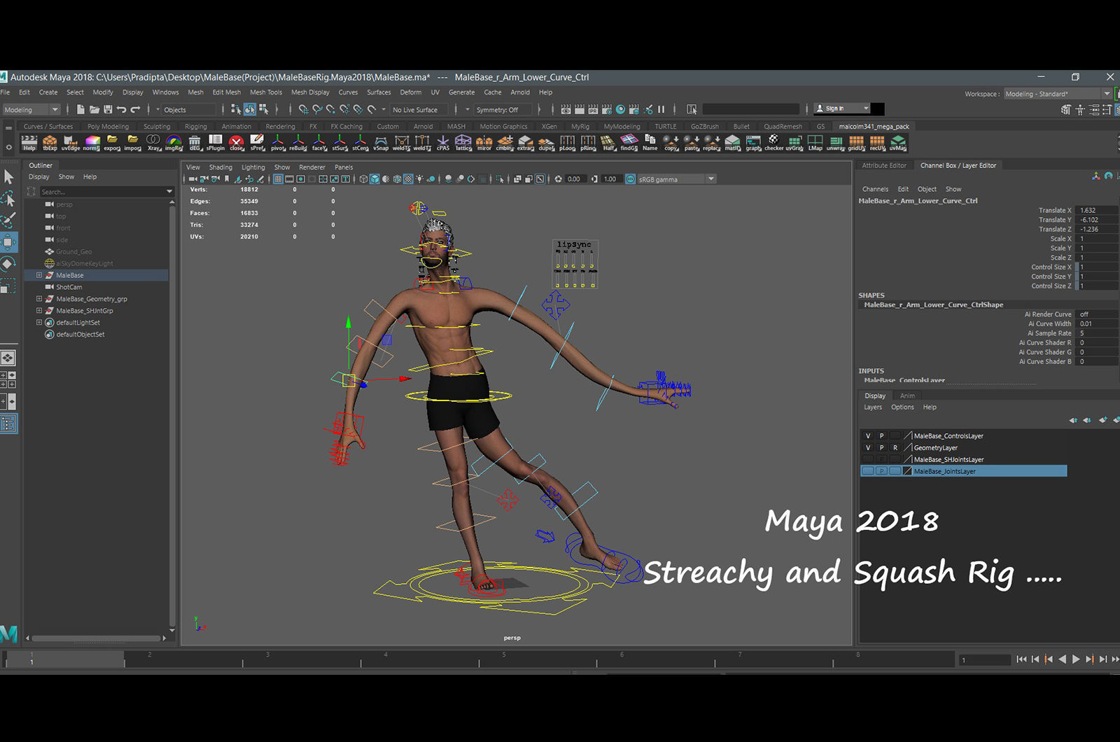 Male Base Rig  Low-poly 3D model_27