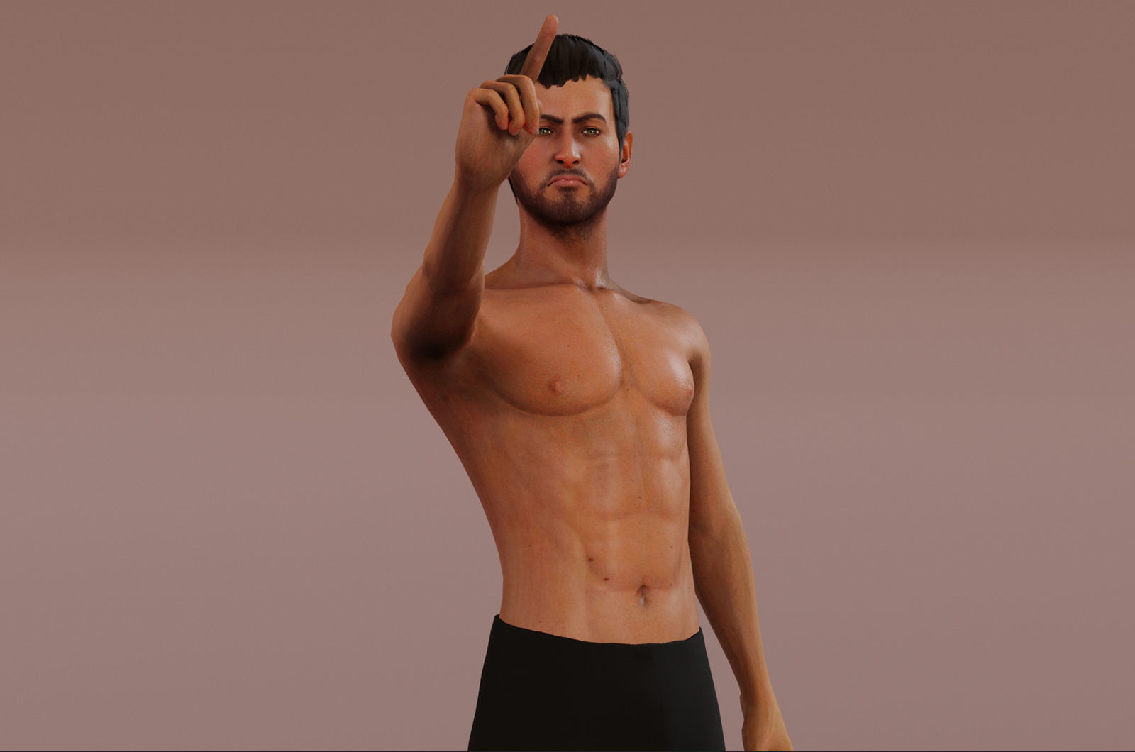 Male Base Rig  Low-poly 3D model_4