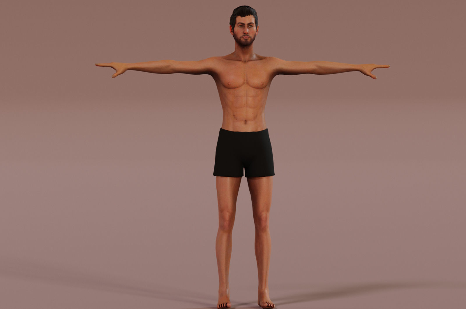 Male Base Rig  Low-poly 3D model_7
