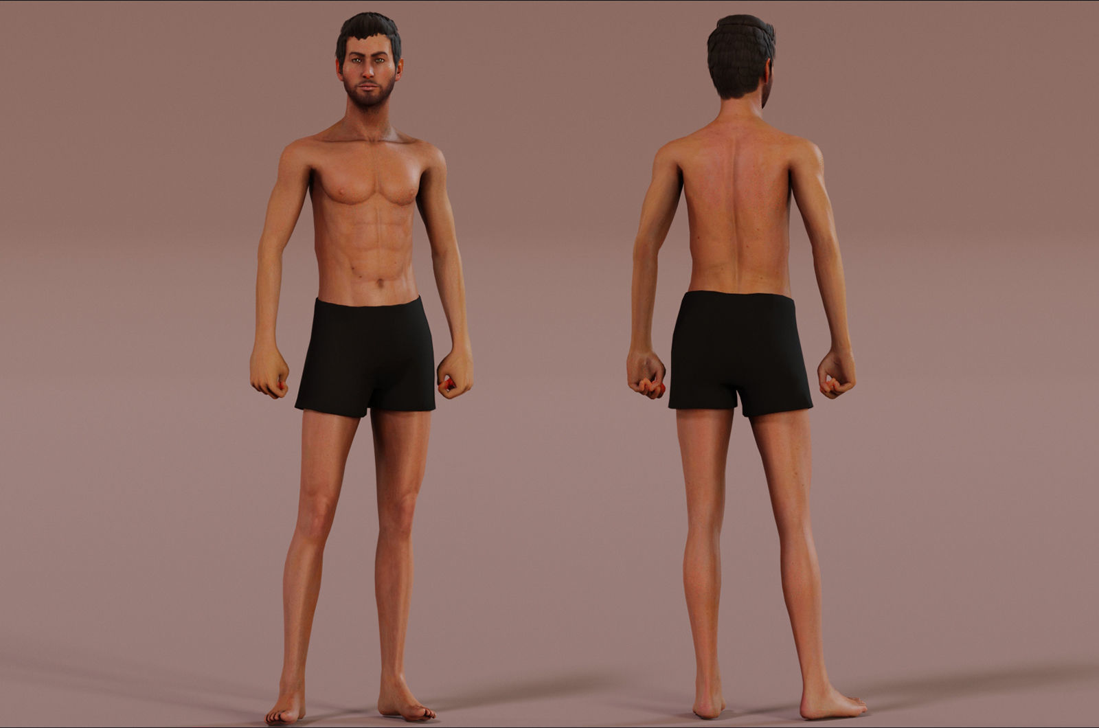 Male Base Rig  Low-poly 3D model_2