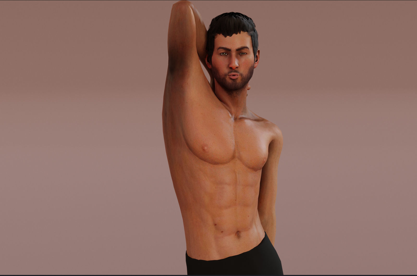 Male Base Rig  Low-poly 3D model_3