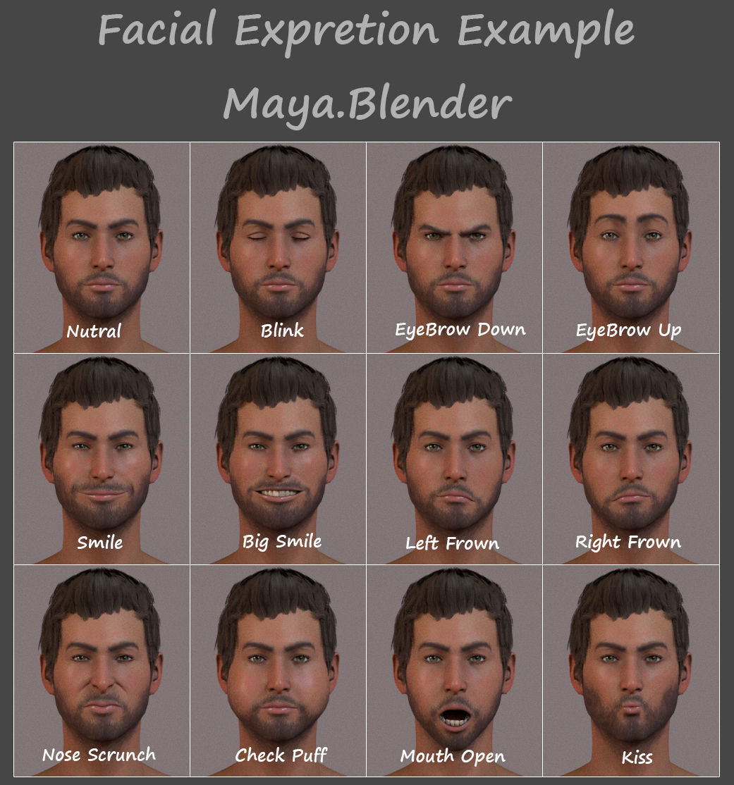 Male Base Rig  Low-poly 3D model_14