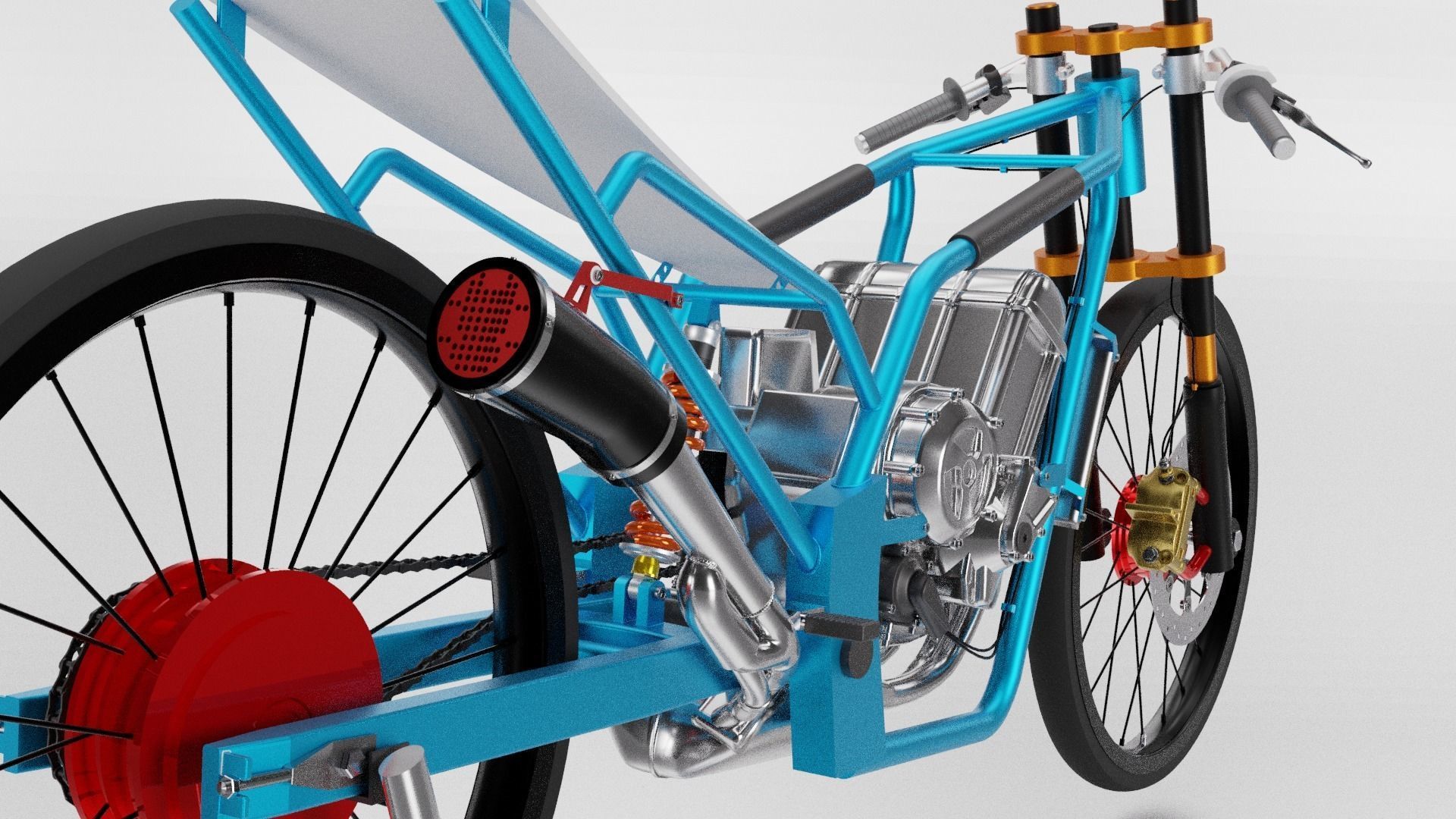 Drag Bike Thai 3D model_2