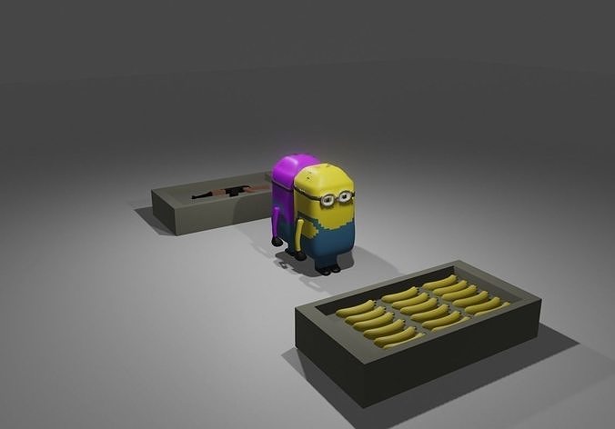 Minions two Free low-poly 3D model