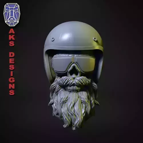 Biker skull version 6 Bas relief wall decor