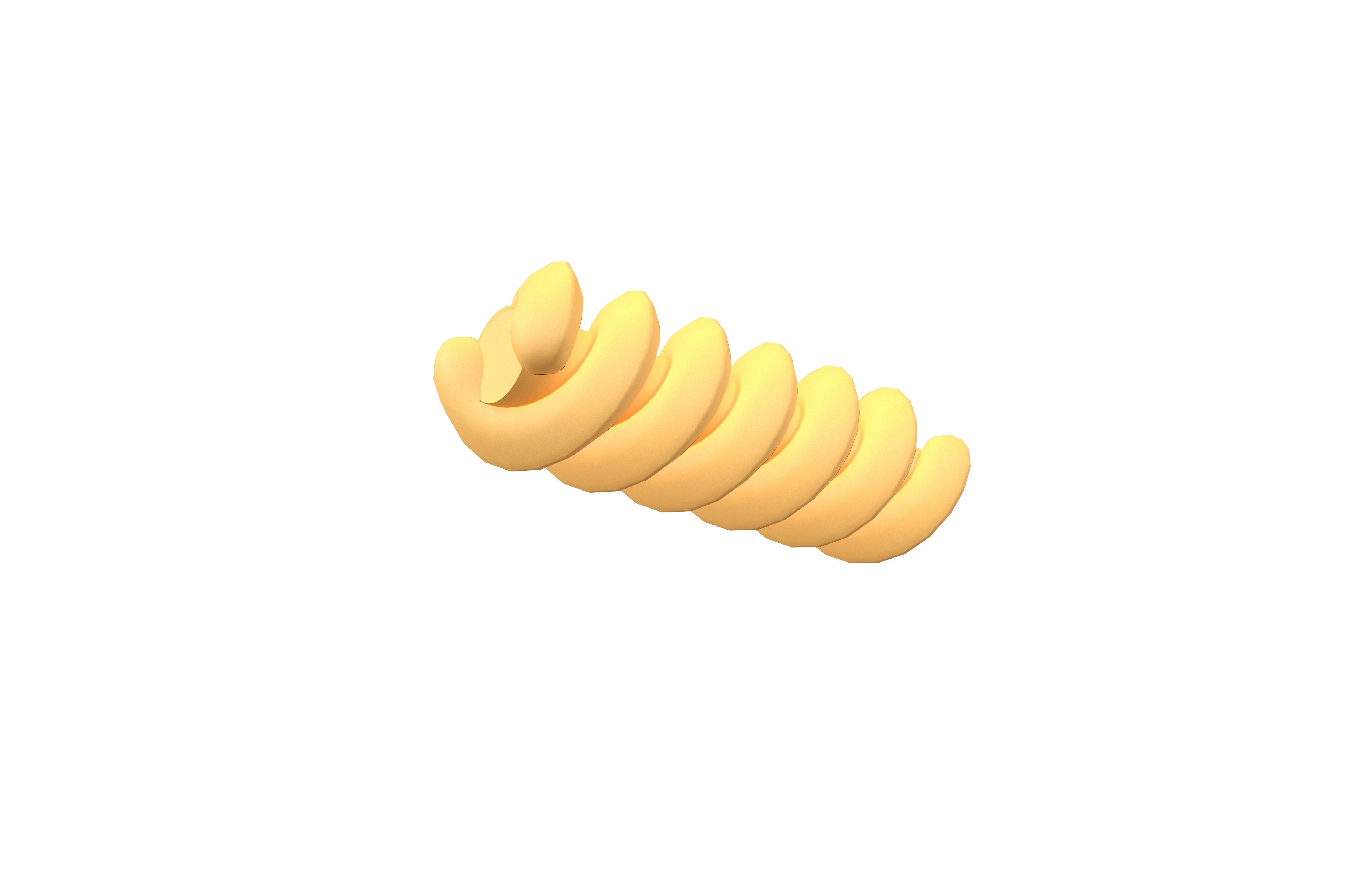 Pasta Fusilli v1 001 Low-poly 3D model_3