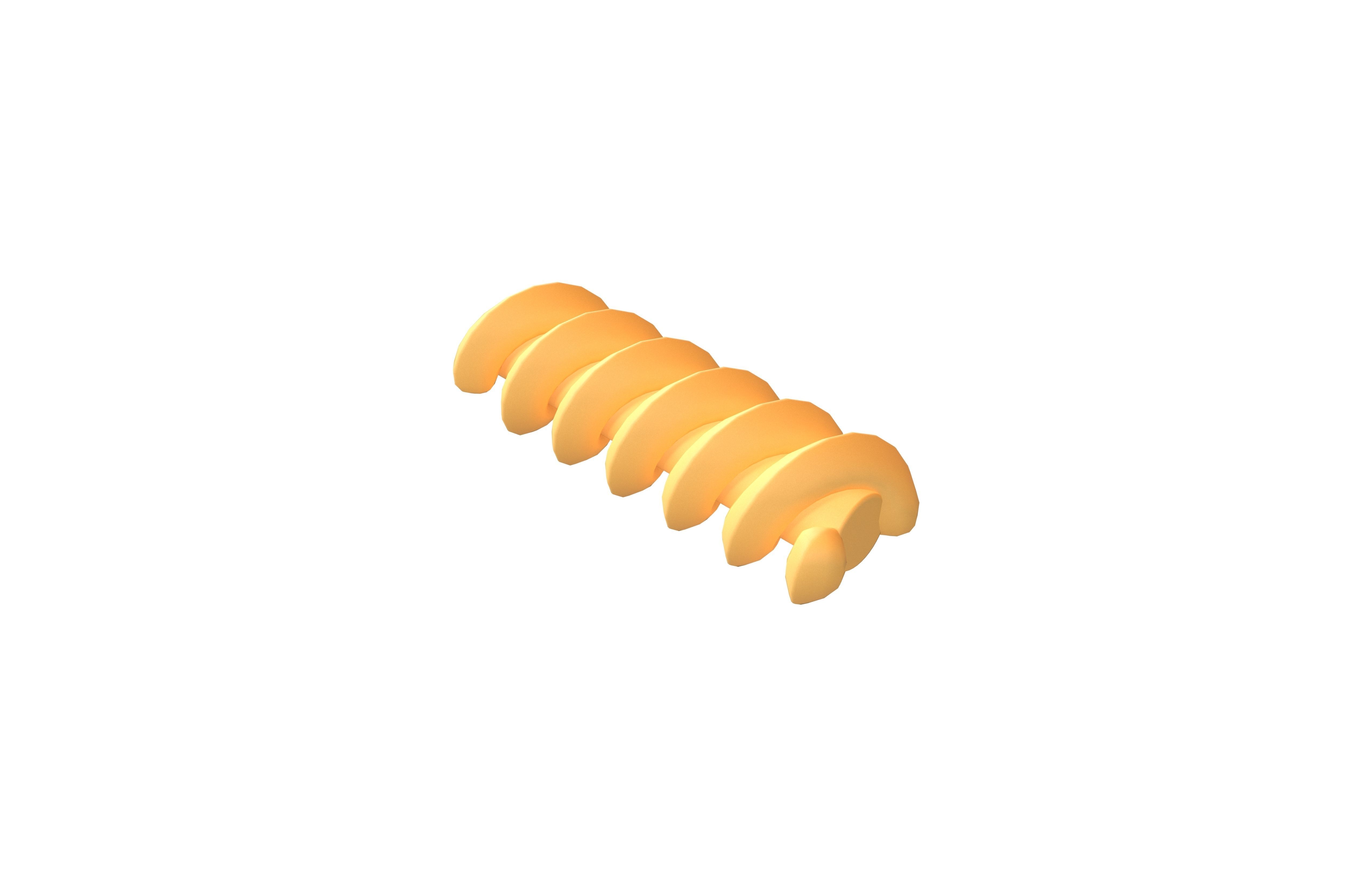 Pasta Fusilli v1 001 Low-poly 3D model_2