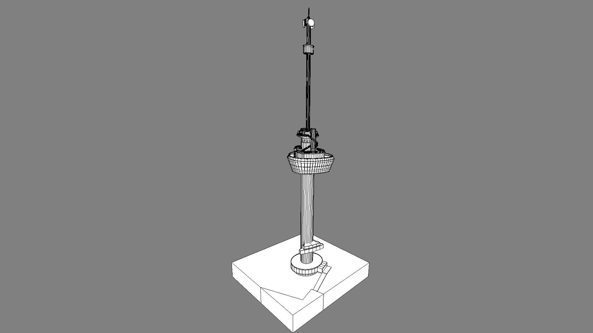 Euromast Tower Rotterdam 3d model low-poly Low-poly 3D model_5