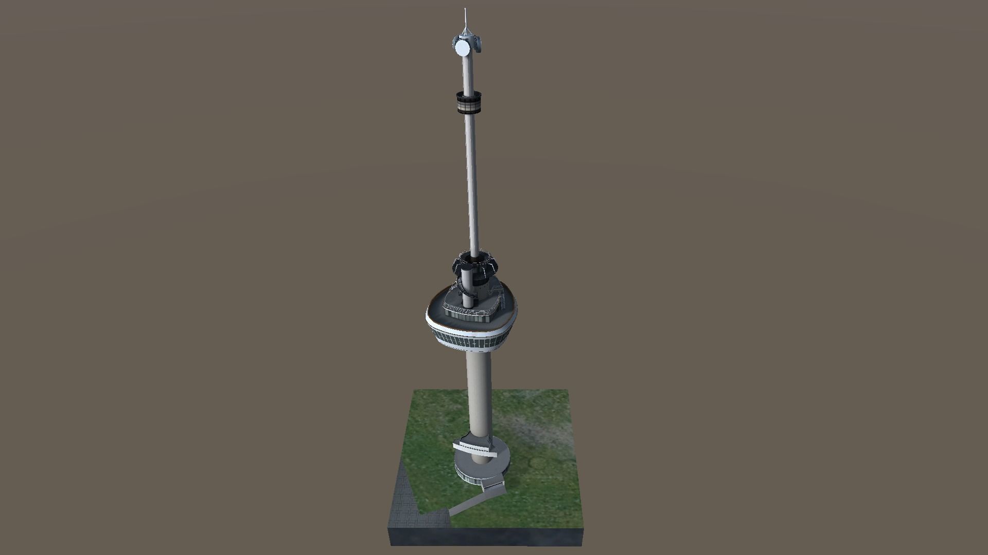 Euromast Tower Rotterdam 3d model low-poly Low-poly 3D model_1
