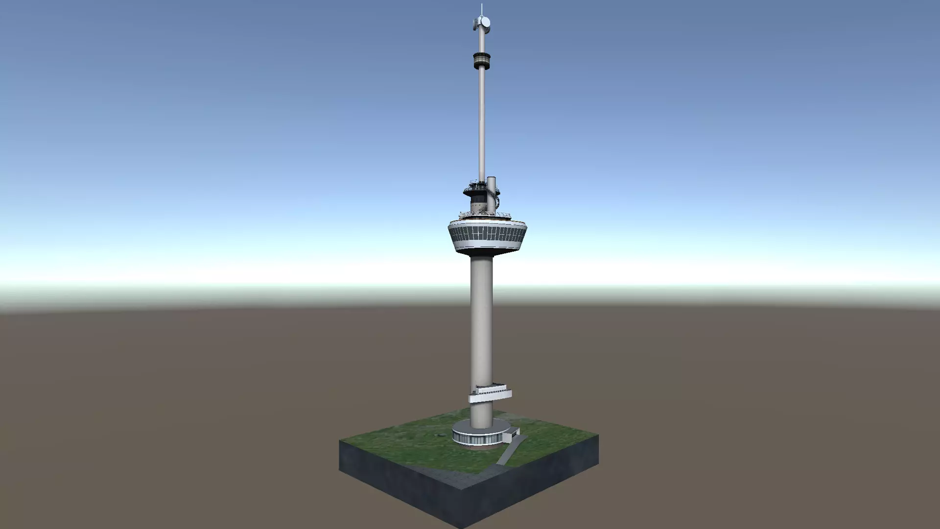 Euromast Tower Rotterdam 3d model low-poly Low-poly 3D model_0