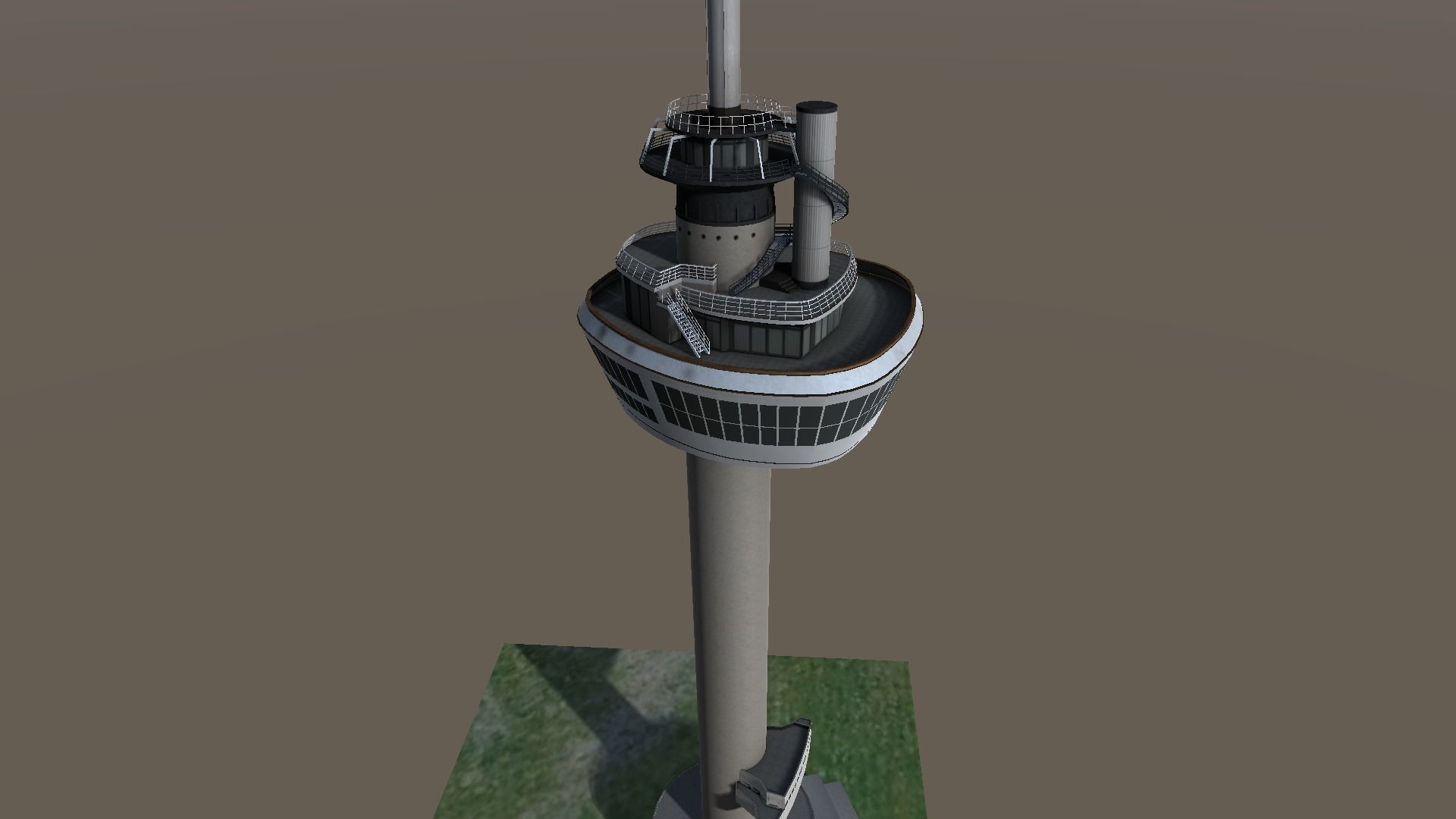 Euromast Tower Rotterdam 3d model low-poly Low-poly 3D model_2