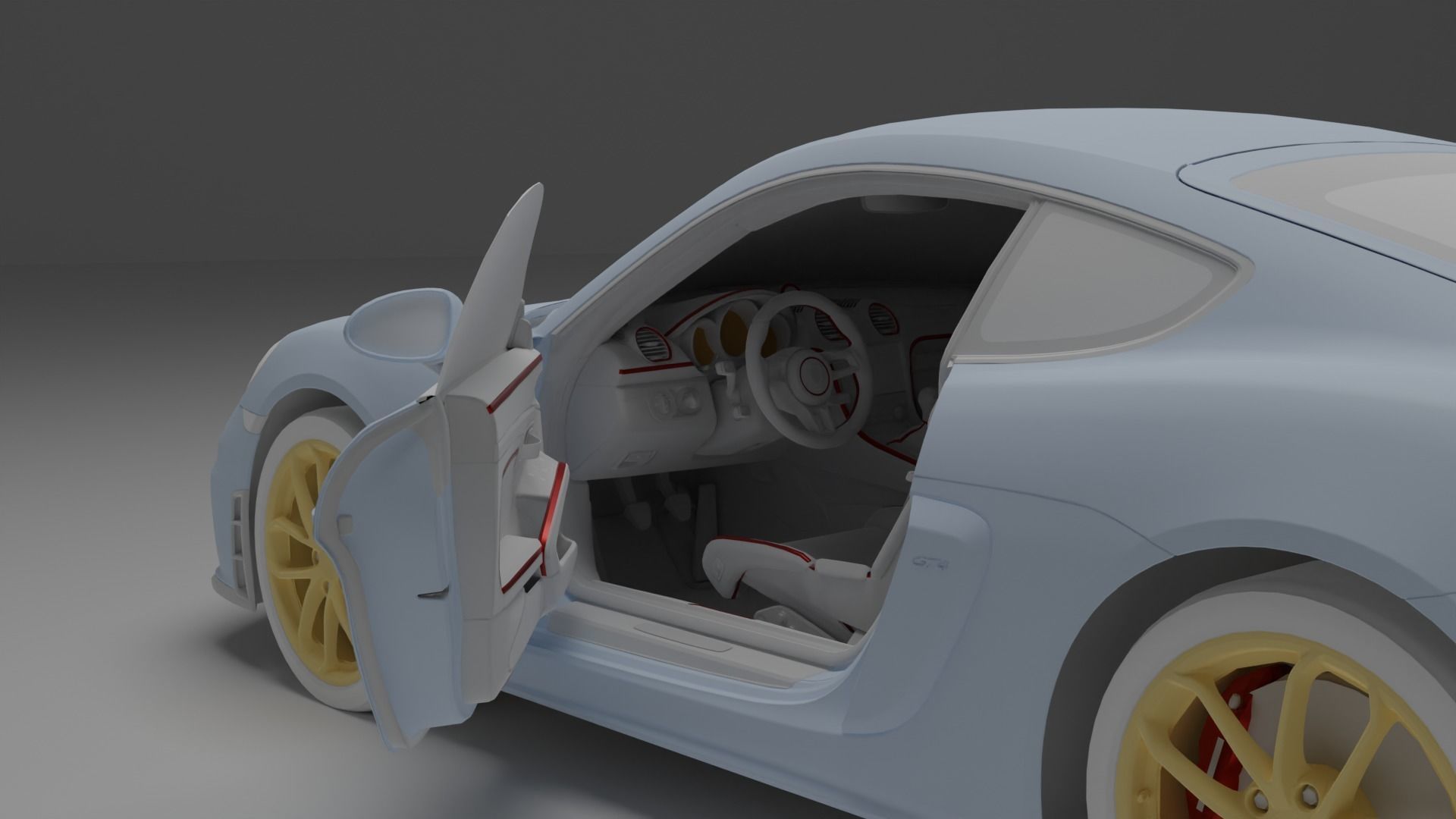 Porsche Cayman GT4 Base Model Low-poly 3D model_2