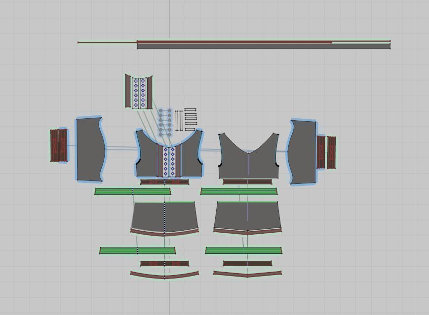 Women Traditional and old clothing 3D model_12