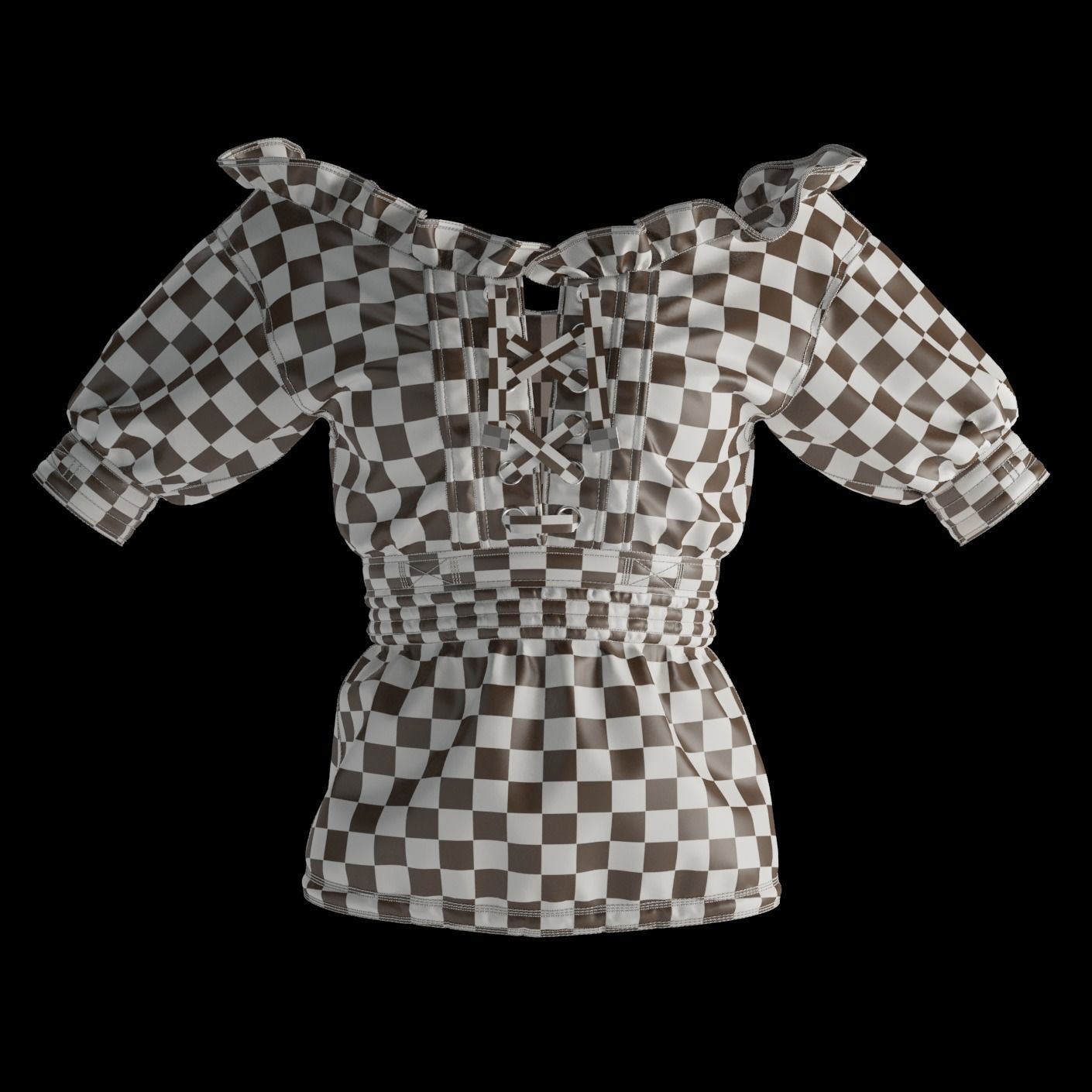 Women Traditional and old clothing 3D model_4