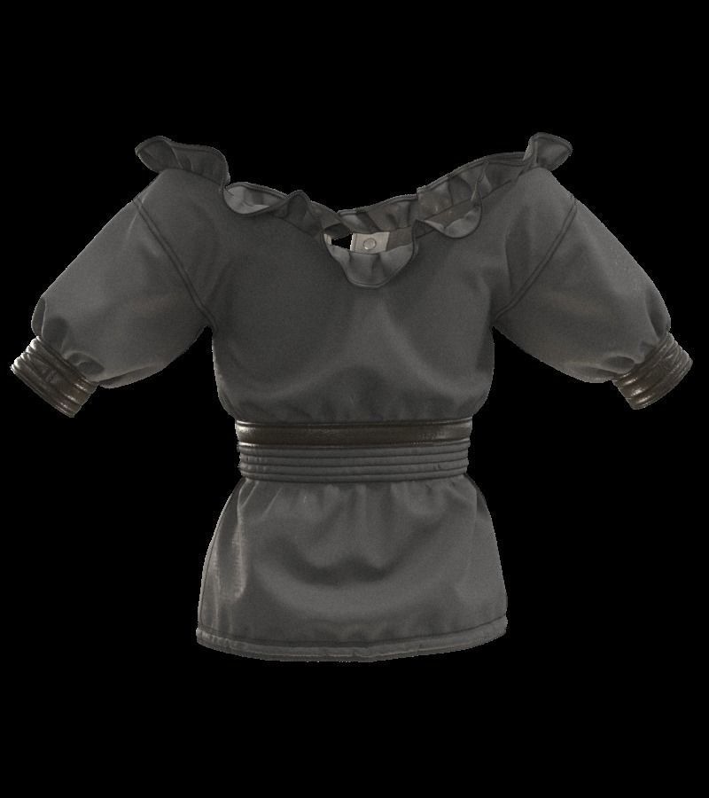 Women Traditional and old clothing 3D model_5