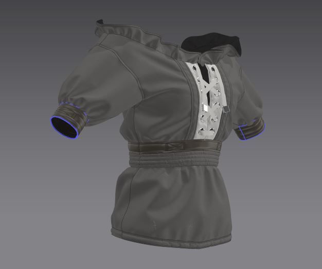 Women Traditional and old clothing 3D model_6