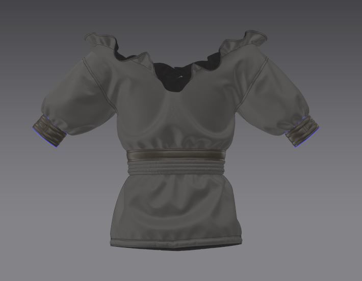 Women Traditional and old clothing 3D model_11