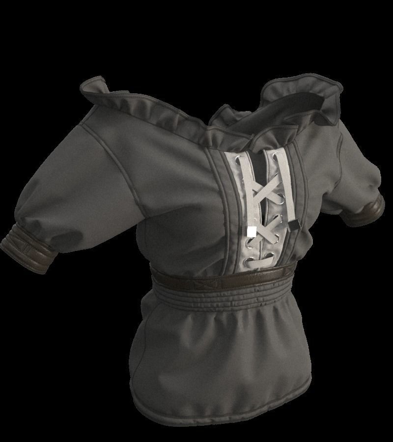 Women Traditional and old clothing 3D model_1