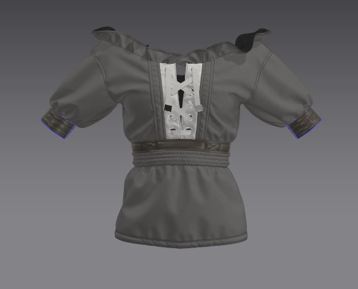 Women Traditional and old clothing 3D model_7