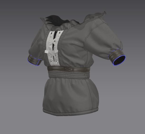 Women Traditional and old clothing 3D model_9