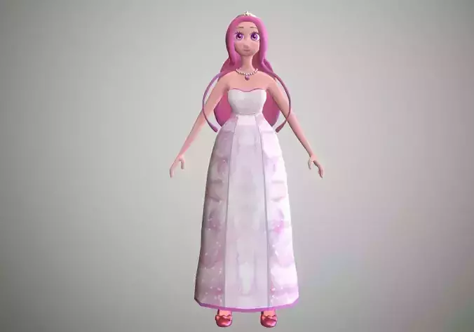 Pink princess queen character