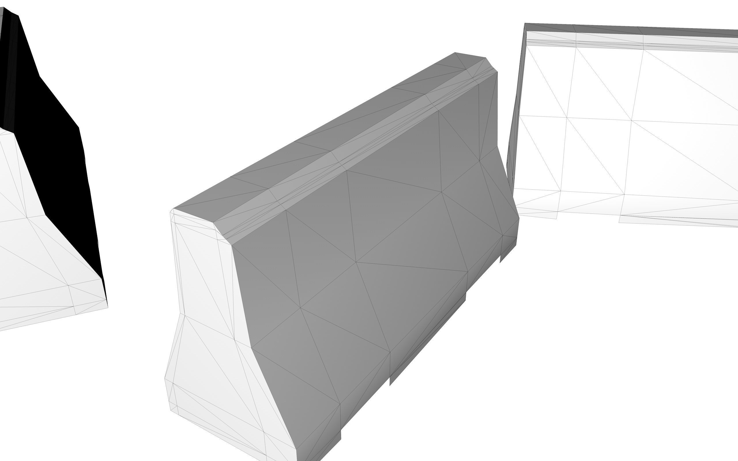 Road Concrete Barrier 3d Model Low-poly 3D model_12