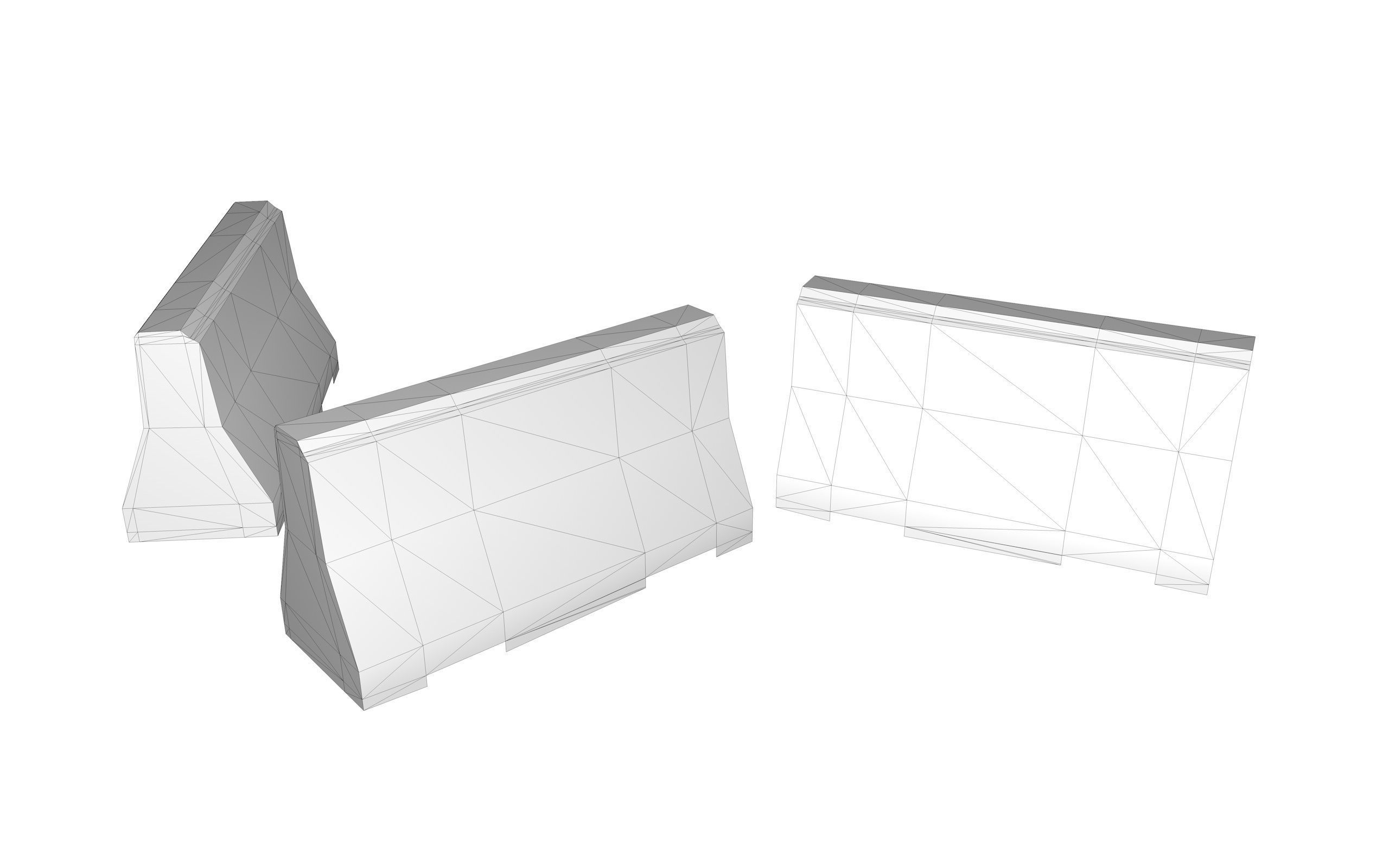 Road Concrete Barrier 3d Model Low-poly 3D model_8