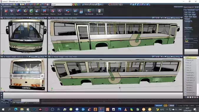 3D Volvo Sam Bus VR AR low-poly 3D Model