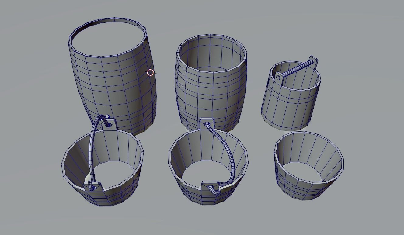 Wooden barrels PBR Game-ready Free low-poly 3D model_10