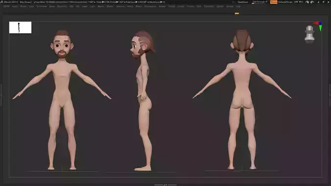ZBrush Character Basemesh Boy - Dika Style 3