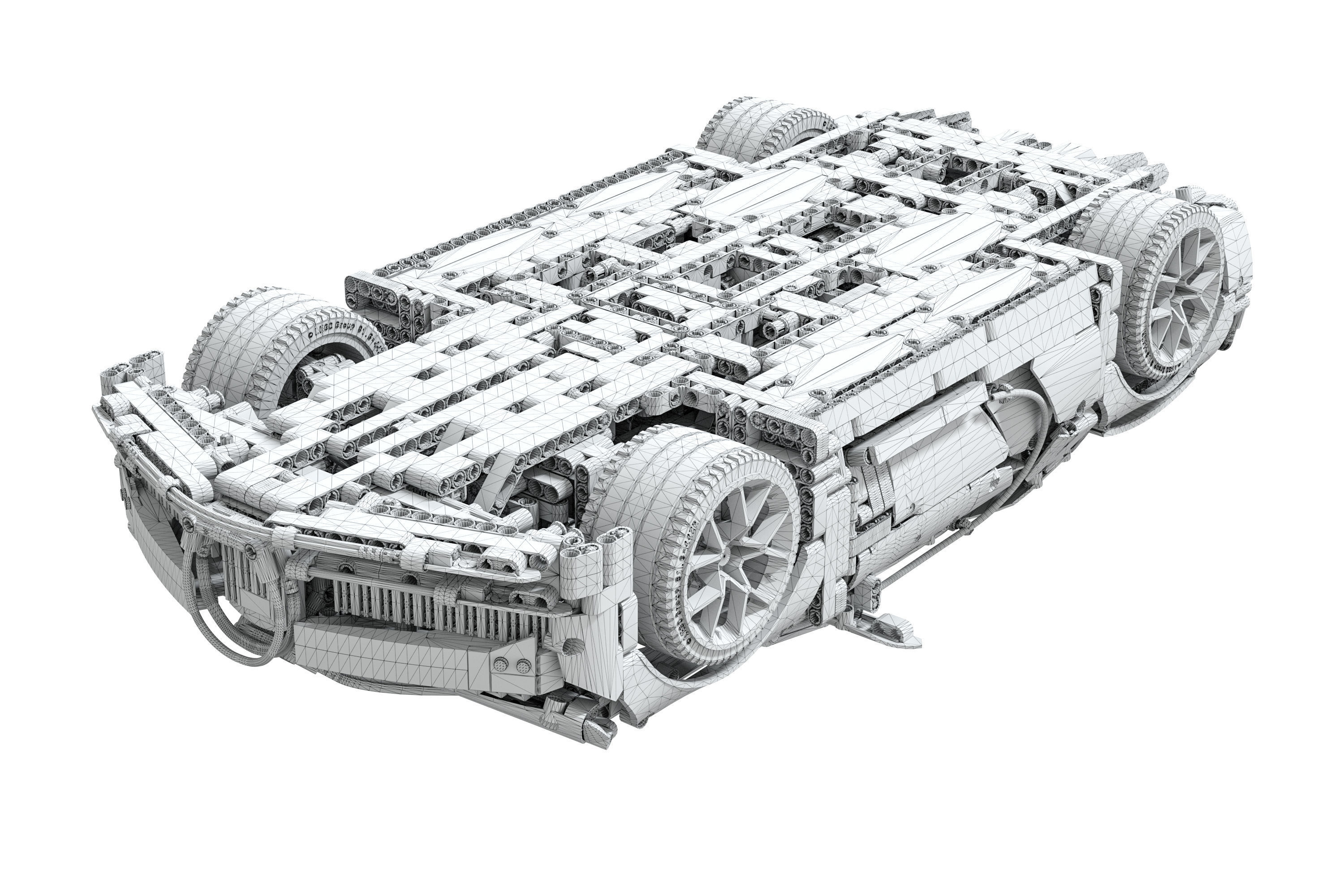 Designer LEGO TECHNIC Bugatti Chiron 3599 parts 3D model_7