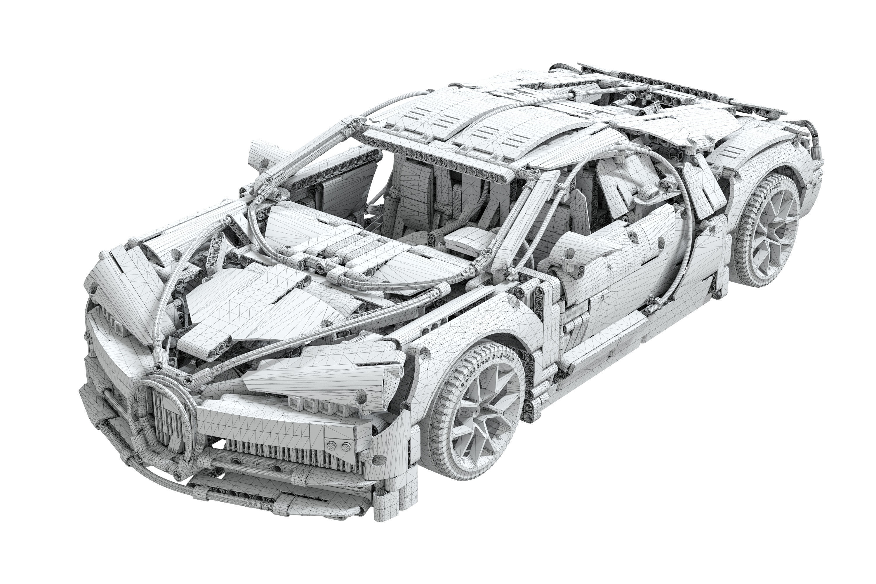 Designer LEGO TECHNIC Bugatti Chiron 3599 parts 3D model_6