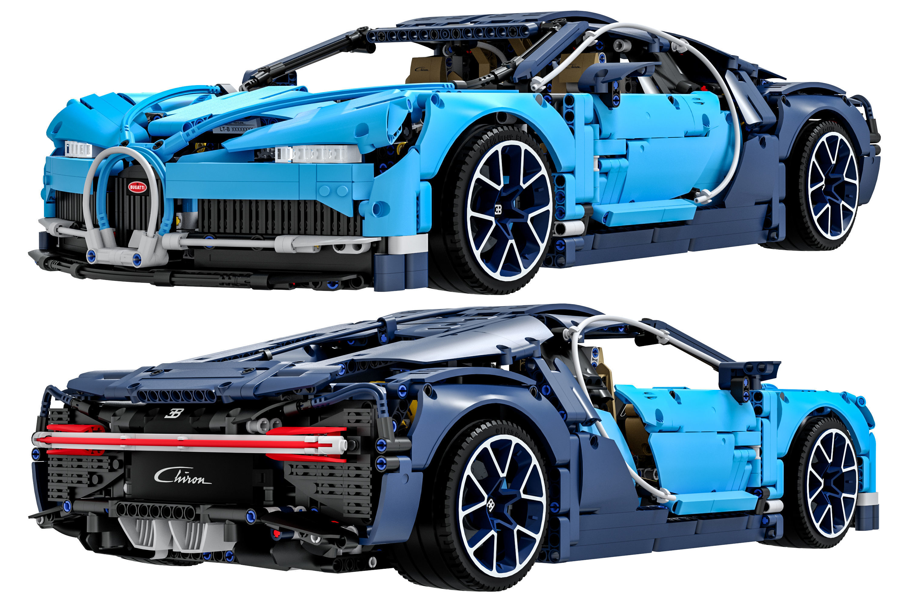 Designer LEGO TECHNIC Bugatti Chiron 3599 parts 3D model_1