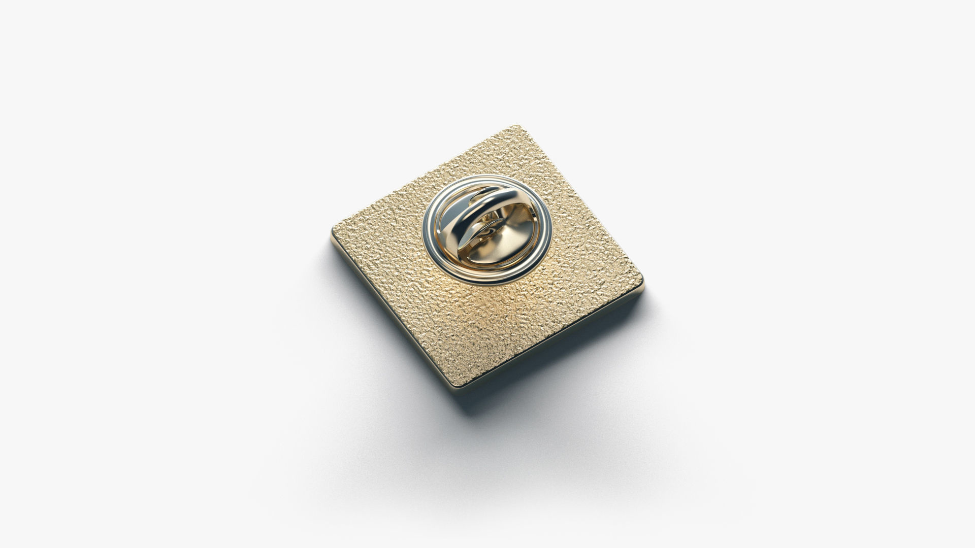 Square Enamel Pin Low-poly 3D model_1