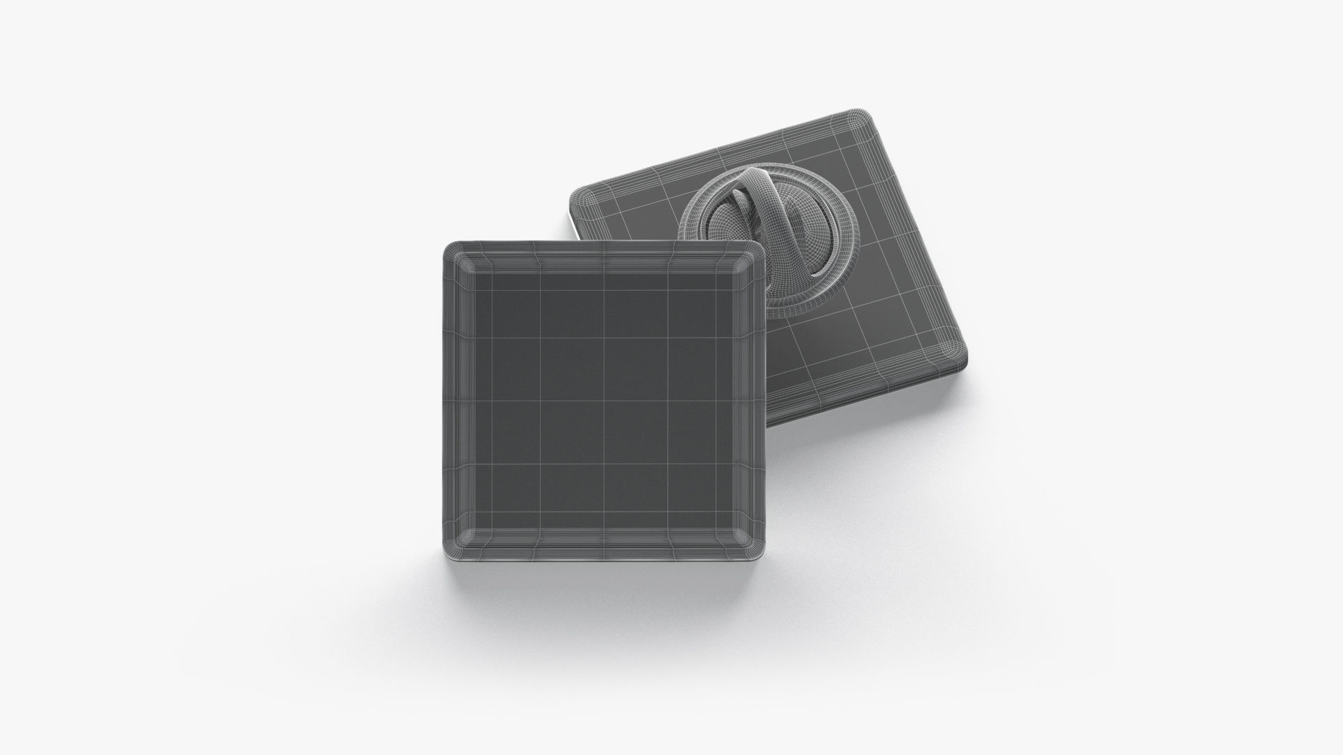 Square Enamel Pin Low-poly 3D model_7