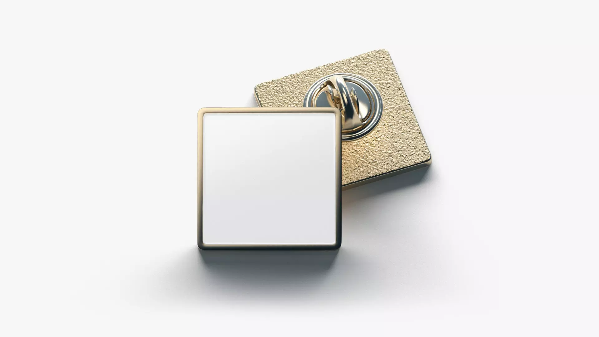 Square Enamel Pin Low-poly 3D model_0