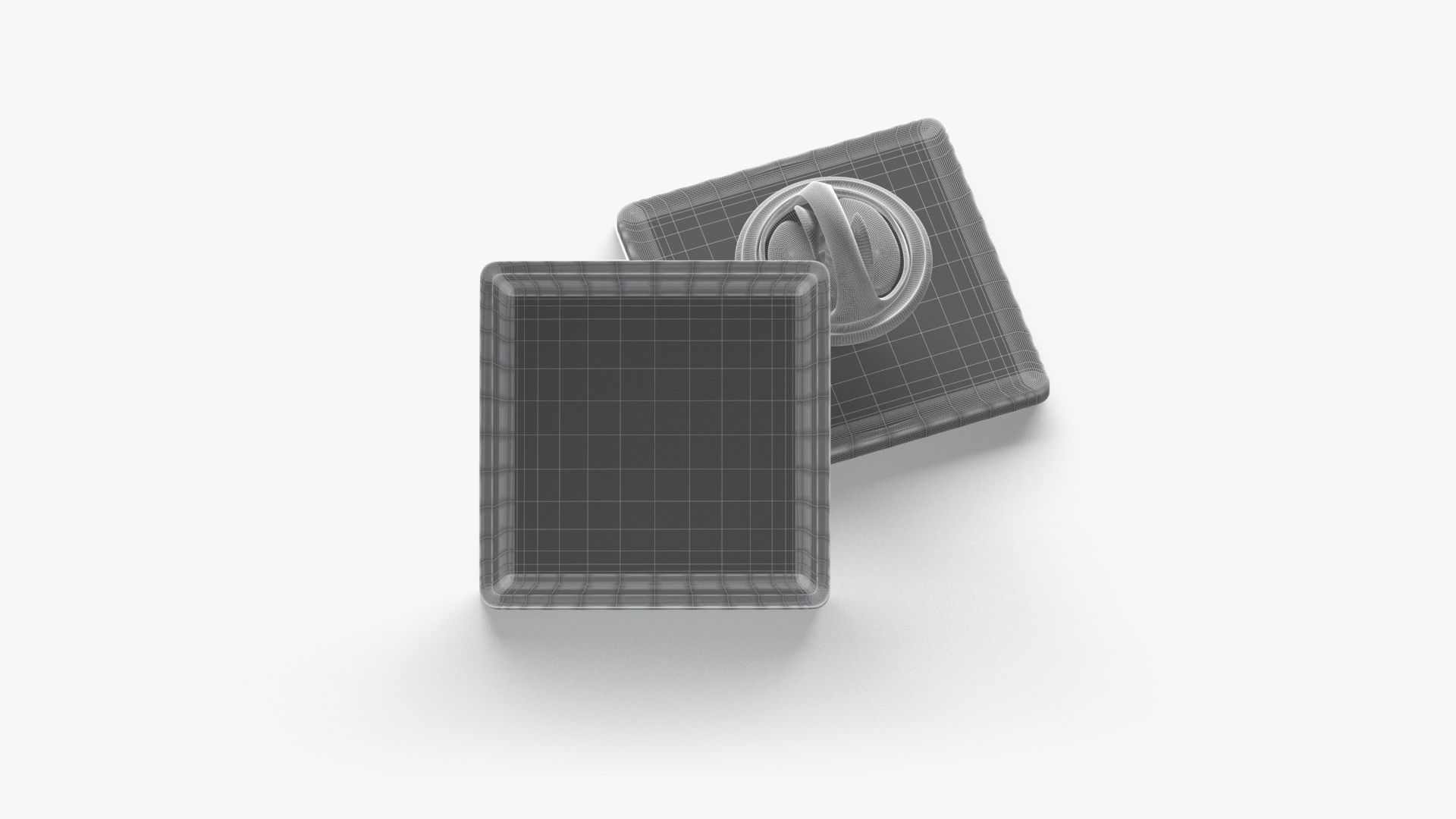 Square Enamel Pin Low-poly 3D model_8