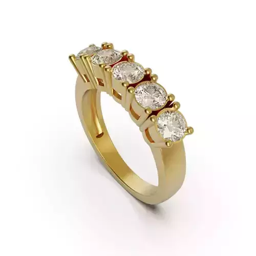 Ring with 5 diamonds