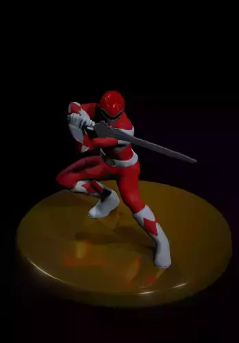 Mighty Morphin Power Rangers Red ranger Statue 3D print model