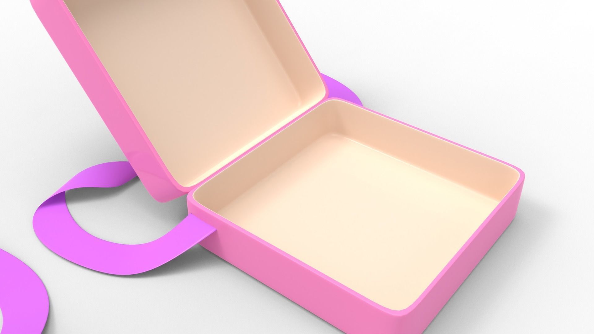 Gift Box with Strip 3D model_2