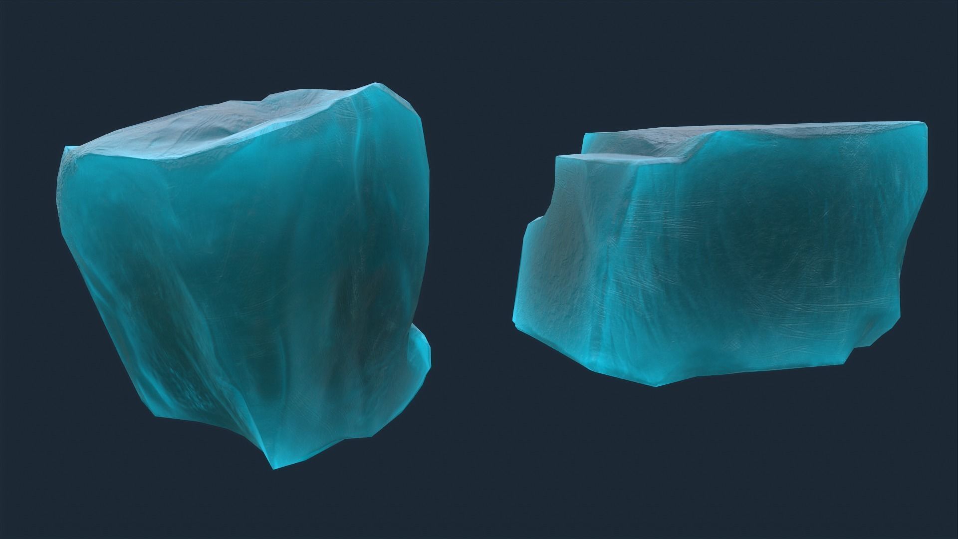 Ice Rocks Set Low-poly 3D model_3