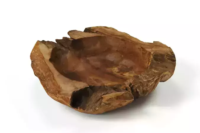 POLYPASTA - wooden bowl teak 01 3D model