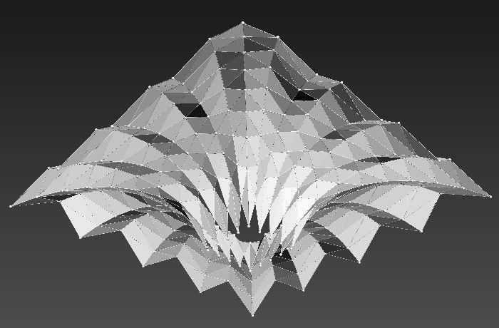 Folded Shade Structure Pavilions Architecture 3D model_25