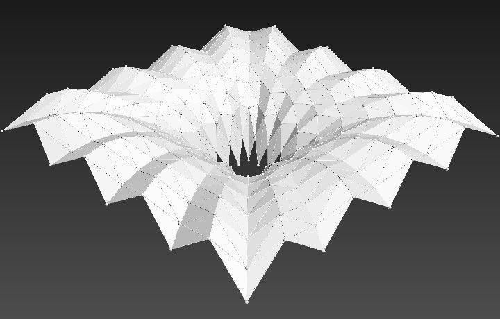 Folded Shade Structure Pavilions Architecture 3D model_24