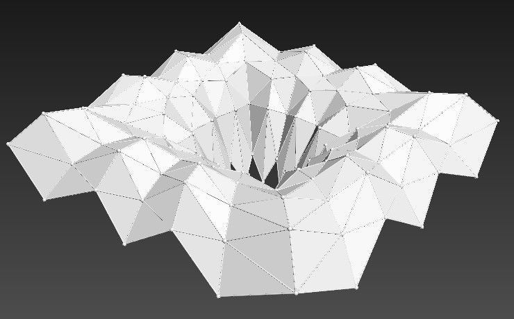 Folded Shade Structure Pavilions Architecture 3D model_10