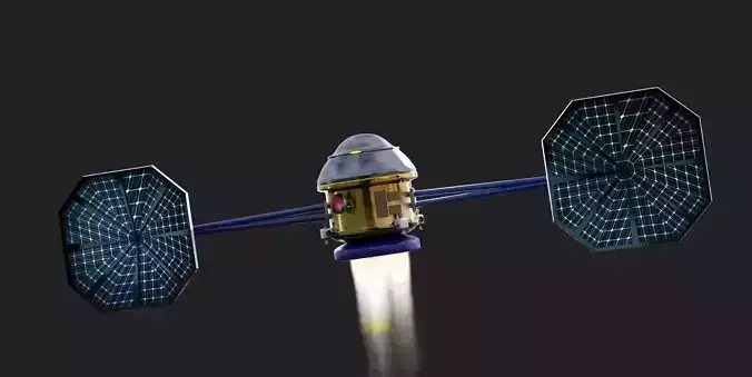 Satellite orbiting earth