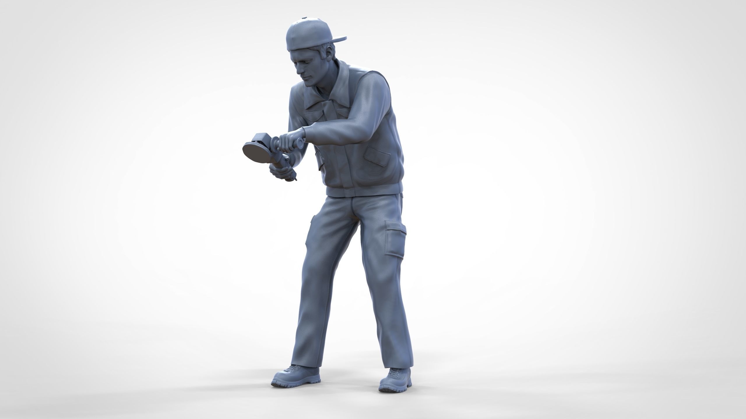 N10 Polisherman or car polisher Mechanic 3D print model_42