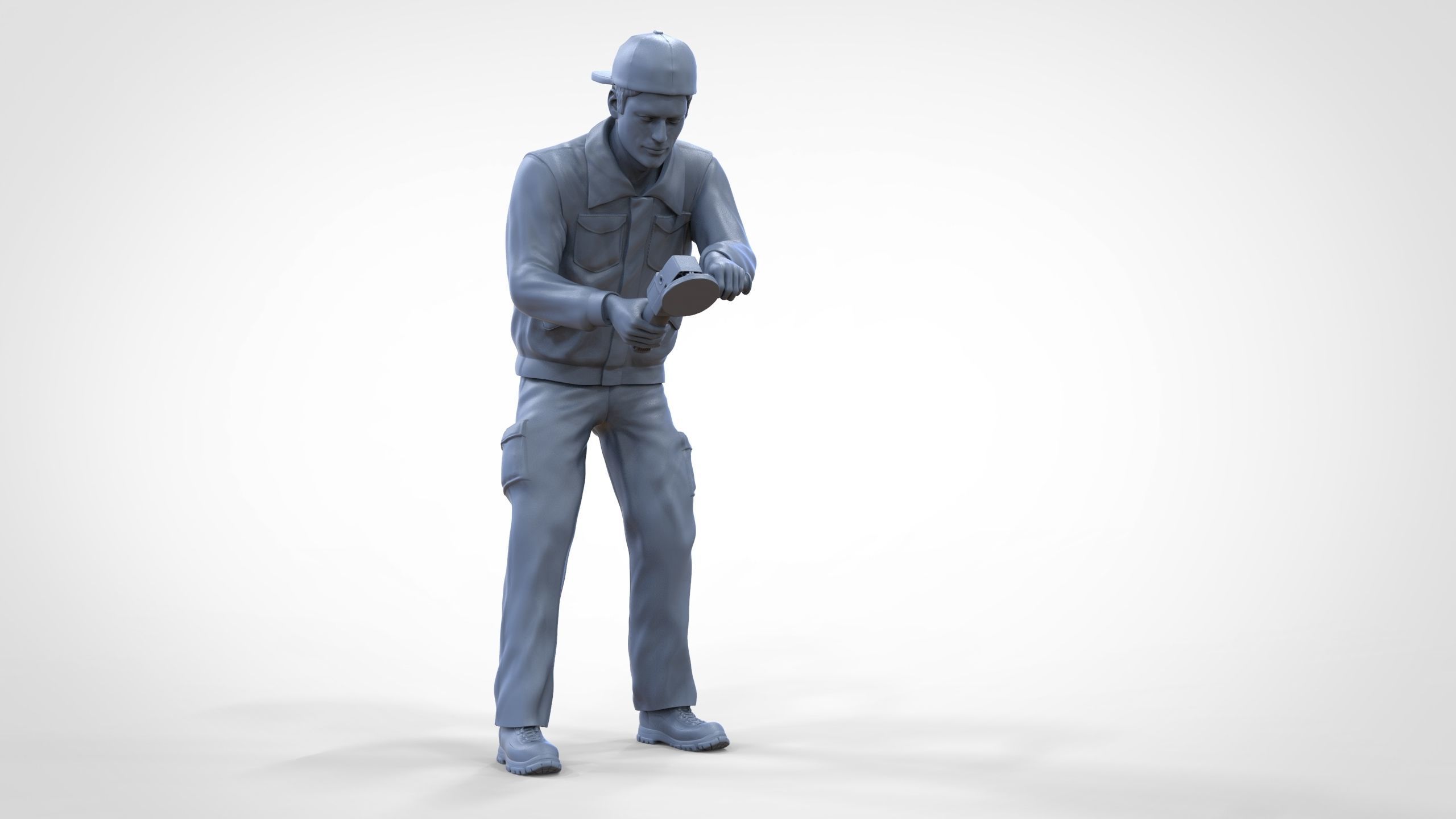 N10 Polisherman or car polisher Mechanic 3D print model_40