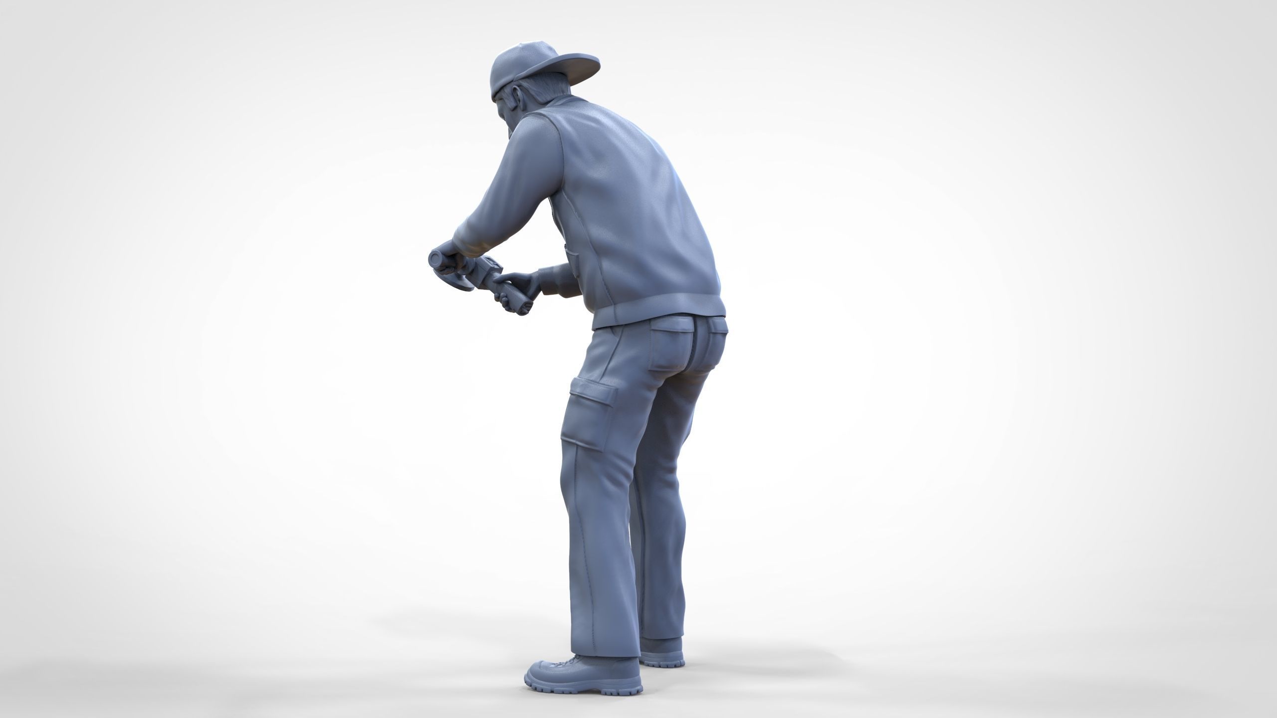 N10 Polisherman or car polisher Mechanic 3D print model_45